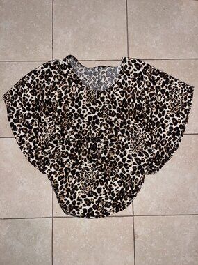 Deb Brand Leopard Print Blouse- Size Medium